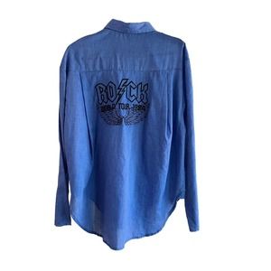 Blumin Apparel Shirt Rock World Tour 1984 Long Sleeve Blue Women’s XL